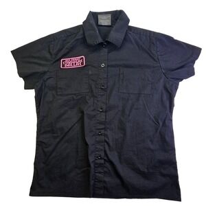 Womens XL Strokers Dallas Custom Choppers Black Motorcycle Button Up Shirt